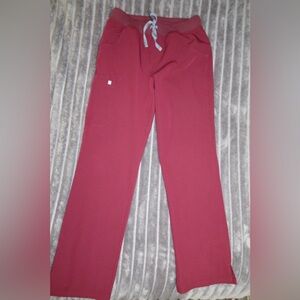 Figs Burgundy scrub pant
